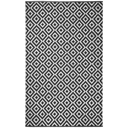 Safavieh 5 x 8 ft. Medium Rectangle Montauk Hand Woven Rug Black & Ivory MTK613A-5
